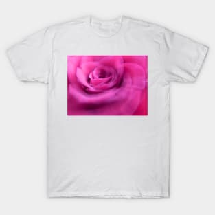 Swirling Impressionist Vibrant Pink Rose T-Shirt